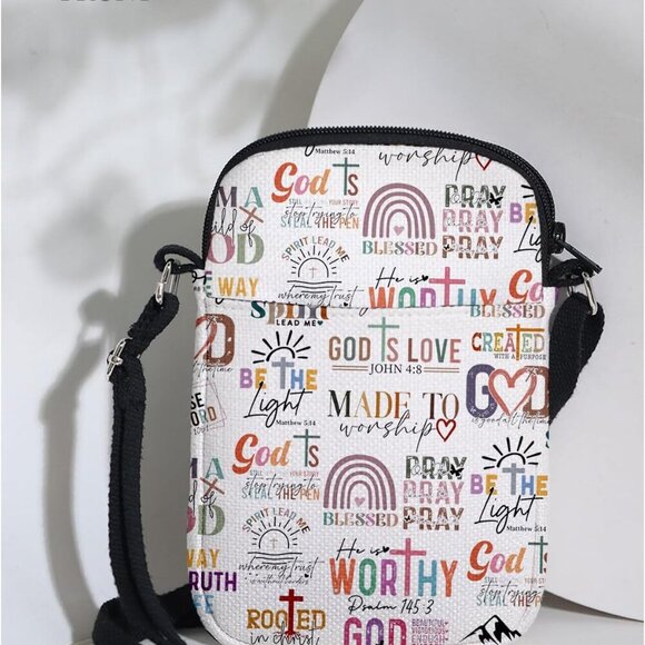 Stylish Christian-Inspired Crossbody Bag with Adjustable Strap & Zipper Closure - Picture 6 of 6